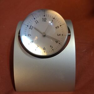 Modern Silver Desk Clock